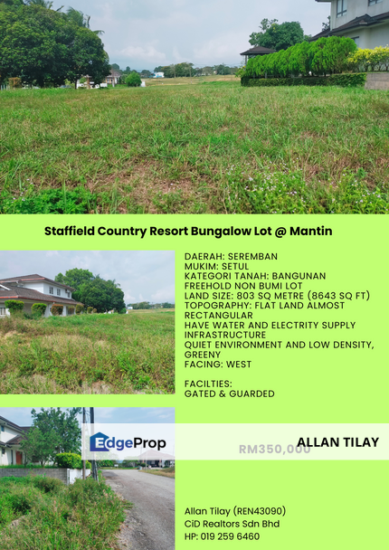 Staffield Country Resort Bungalow Lot @ Mantin, Negeri Sembilan, Mantin