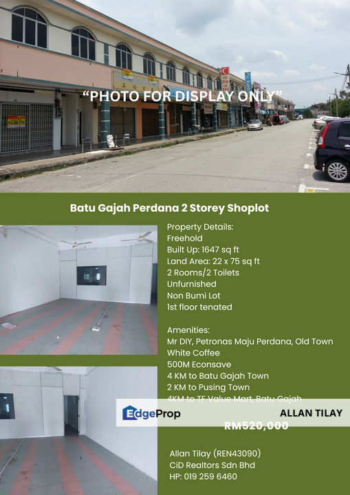 Batu Gajah Perdana 2 Storey Shoplot, Perak, Pusing