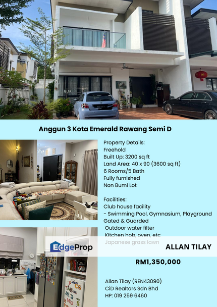Anggun 3 Kota Emerald Rawang Semi D, Selangor, Bandar Country Homes