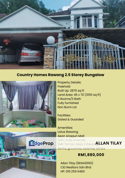 Bandar Country Homes Rawang 2.5 Storey Bungalow, Selangor, Rawang