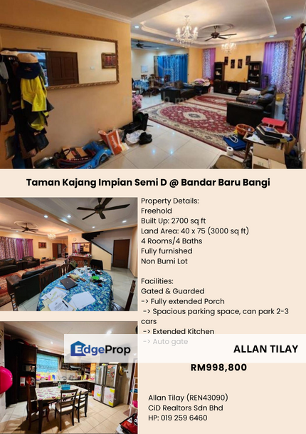 Taman Kajang Impian Semi D @ Bandar Baru Bangi, Selangor, Bangi