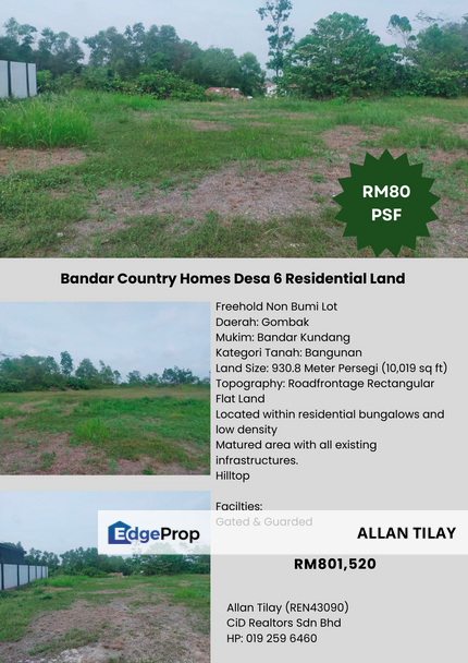 Bandar Country Homes Desa 6 Residential Land, Selangor, Bandar Country Homes