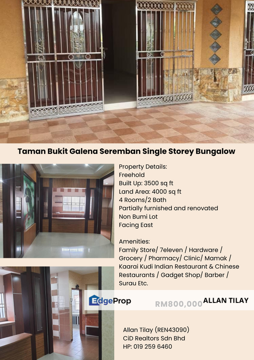 Taman Bukit Galena Seremban Single Storey Bungalow, Negeri Sembilan, Seremban