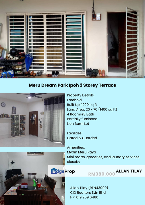 Meru Dream Park Ipoh 2 Storey Terrace, Perak, Kinta