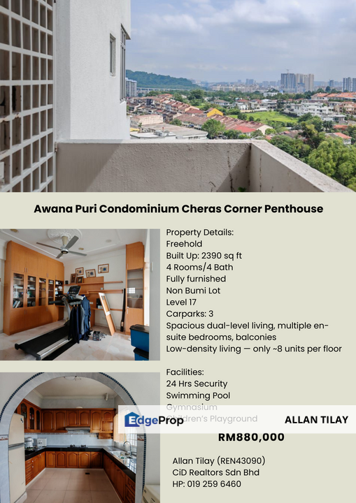 Awana Puri Condominium Cheras Corner Penthouse, Kuala Lumpur, Cheras