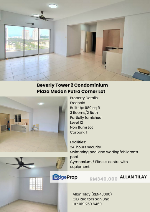 Beverly Tower 2 Condominium Plaza Medan Putra Corner Lot, Kuala Lumpur, Bandar Menjalara