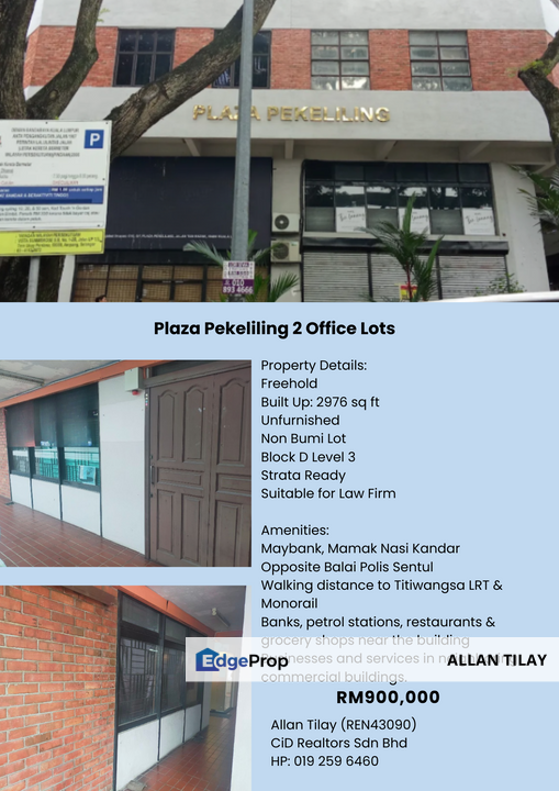 Plaza Pekeliling 2 Office Lots, Kuala Lumpur, Titiwangsa 
