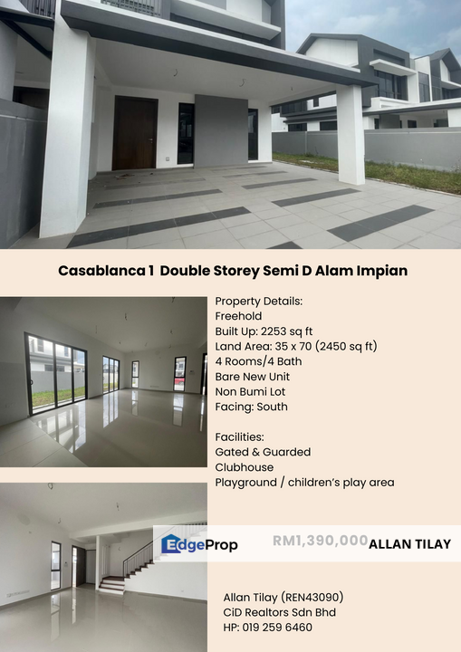 Casablanca 1 Double Storey Semi D Alam Impian, Selangor, Shah Alam