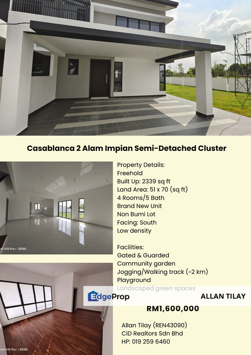 Casablanca 2 Alam Impian Semi-Detached Cluster, Selangor, Shah Alam