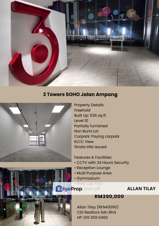 3 Towers SOHO Jalan Ampang, Kuala Lumpur, Ampang Hilir
