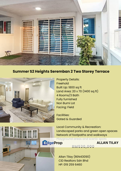 Summer S2 Heights Seremban 2 Two Storey Terrace , Negeri Sembilan, Seremban