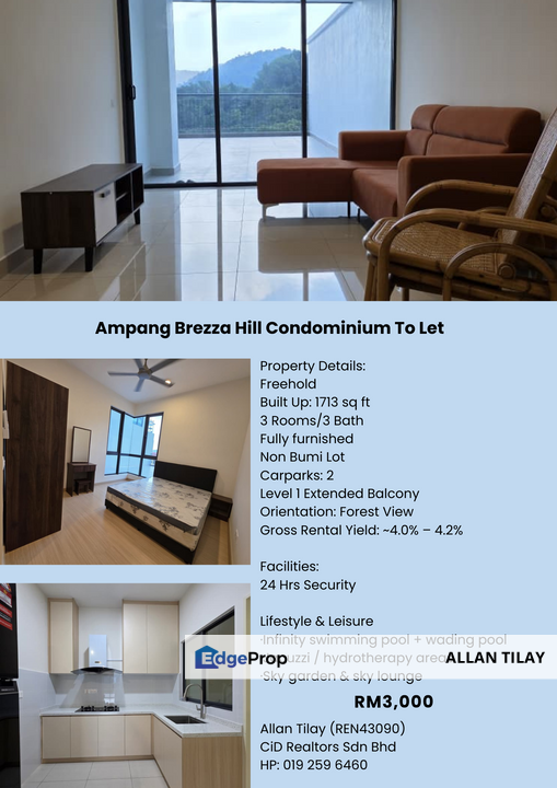 Ampang Brezza Hill Condominium To Let, Selangor, Ampang
