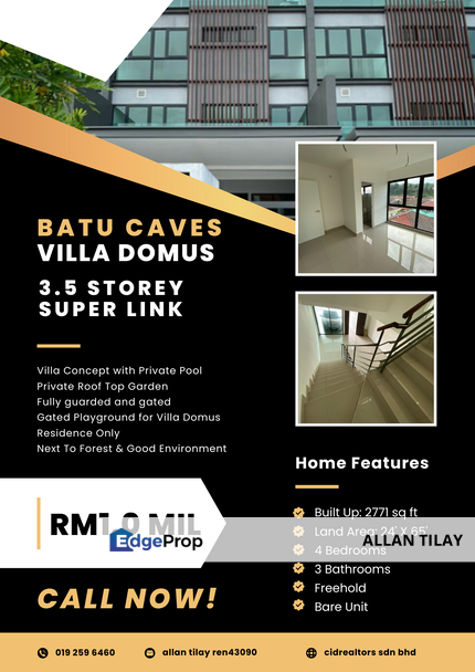 Batu Caves Villa Domus 3.5 Storey Super Link, Selangor, Batu Caves 