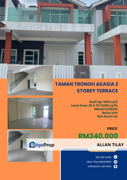 Tronoh Taman Tronoh Akasia 2 Storey Terrace, Perak, Kinta