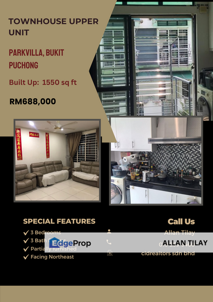 Puchong Parkvilla Townhouse (Upper Unit), Selangor, Puchong