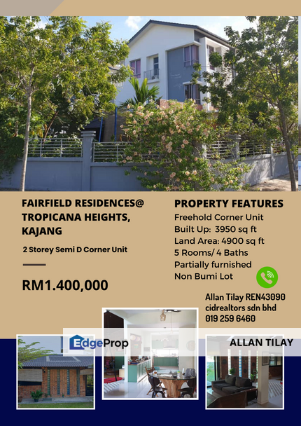 Kajang Fairfield Residences@Tropicana Heights Semi Detached House, Selangor, Kajang