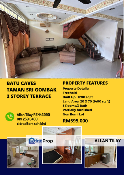 Batu Caves Taman Sri Gombak 2 Storey Terrace, Selangor, Batu Caves 