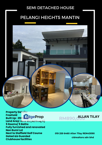 Mantin Pelangi Heights Semi Detached House, Negeri Sembilan, Mantin