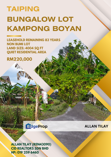 Taiping Kampong Boyan Non Bumi Residential Land, Perak, Taiping