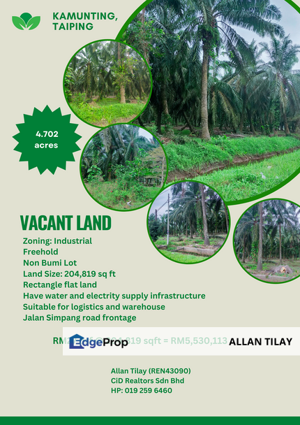 Kamunting Freehold Vacant Agricultural Land, Perak, Kamunting