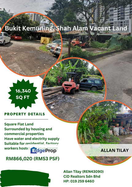 Shah Alam Jalan Bukit Kemuning Vacant Land, Selangor, Shah Alam