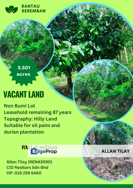Rantau Vacant Agricultural Land, Negeri Sembilan, Seremban