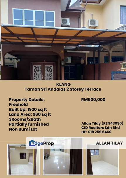 Klang Taman Sri Andalas 2 Storey Terrace, Selangor, Klang