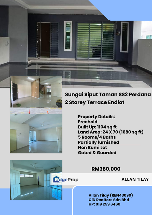 Sungai Siput Taman SS2 Perdana 2 Storey Terrace Endlot, Perak, Kinta