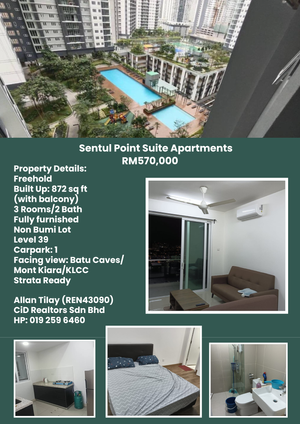 Sentul Point Suite Apartments for Sale @RM570,000 By ALLAN TILAY ...