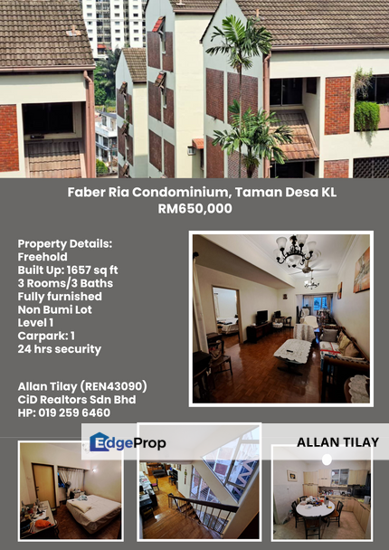 Faber Ria Low Rise Duplex Condominium, Kuala Lumpur, Taman Desa 