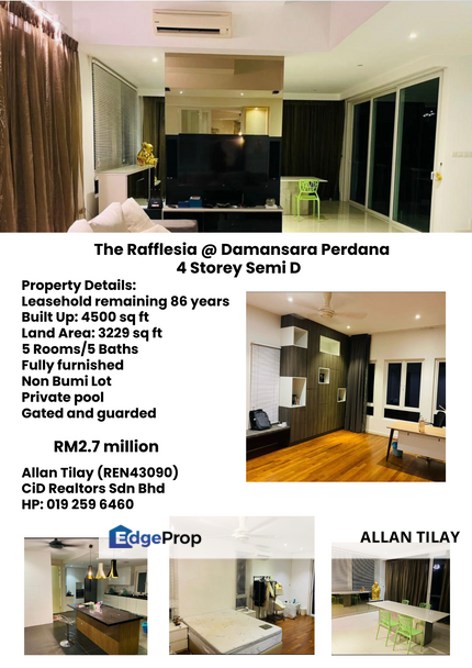 The Rafflesia @ Damansara Perdana 4 Storey Semi D , Selangor, Petaling Jaya