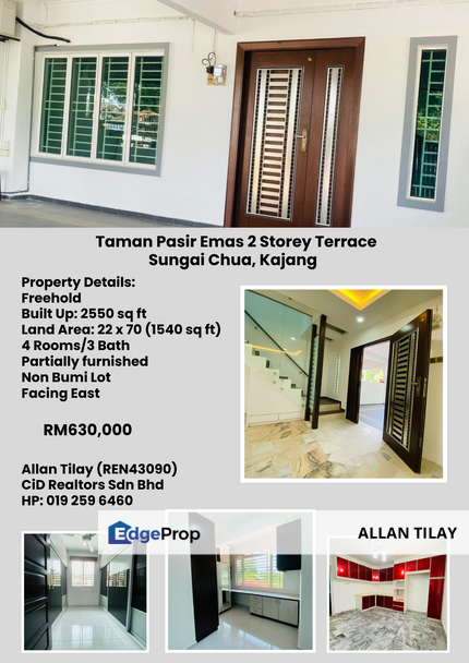 Kajang Sungai Chua Taman Pasir Emas 2 Storey Terrace, Selangor, Kajang