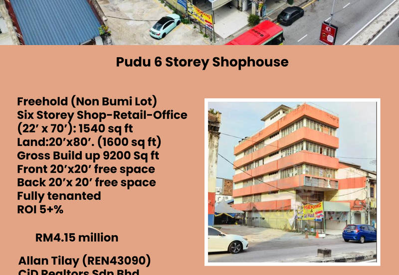 Pudu 6 Storey Shophouse