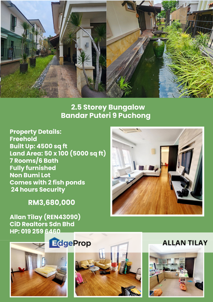 Bandar Puteri 9 Puchong 2.5 Storey Bungalow, Selangor, Bandar Puteri Puchong