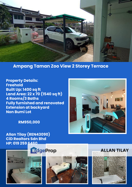 Ampang Taman Zoo View 2 Storey Terrace, Selangor, Ampang