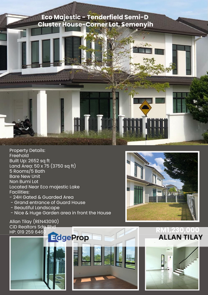 Semenyih Eco Majestic - Tenderfield Semi-D Cluster House-Corner Lot, Selangor, Semenyih