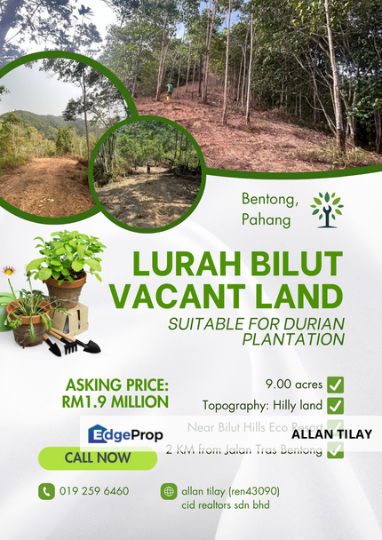 Bentong Lurah Bilut Vacant Land, Pahang, Bentong