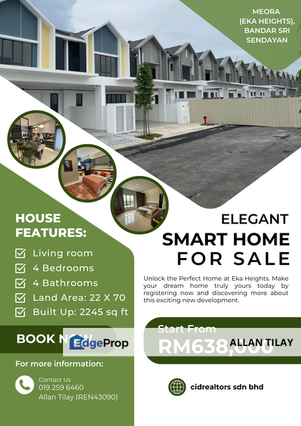 Meora (Eka Heights) Double Storey Link Houses @ Bandar Sri Sendayan, Negeri Sembilan, Seremban