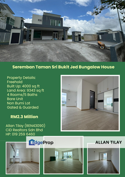 Seremban Taman Sri Bukit Jed Bungalow House, Negeri Sembilan, Seremban