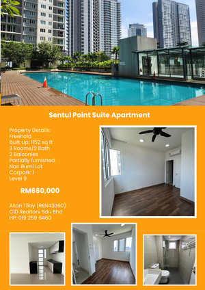 Sentul Point Suite Apartment for Sale @RM660,000 By ALLAN TILAY ...