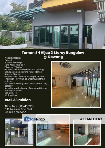 Taman Sri Hijau 3 Storey Bungalow @ Rawang, Selangor, Rawang