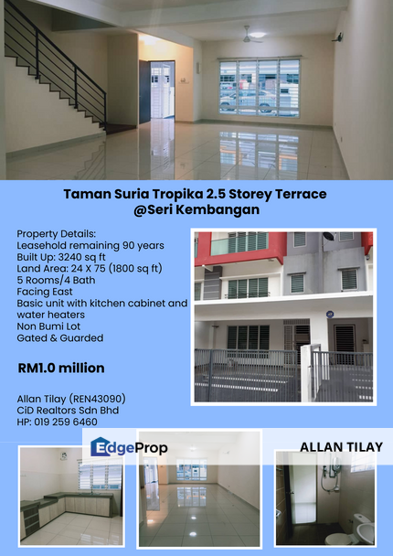 Taman Suria Tropika 2.5 Storey Terrace @ Seri Kembangan, Selangor, Serdang