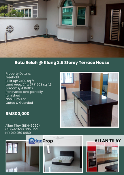 Batu Belah @ Klang 2.5 Storey Terrace House, Selangor, Klang