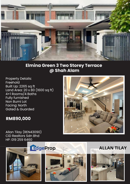 Elmina Green 3 Two Storey Terrace @ Shah Alam, Selangor, Sungai Buloh