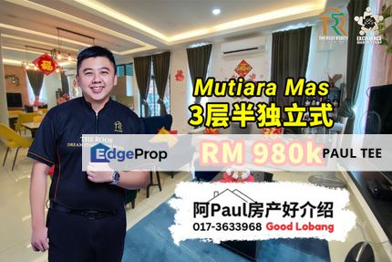 Mutiara Mas 3 Storey Semi-D House For Sale, Johor, Skudai