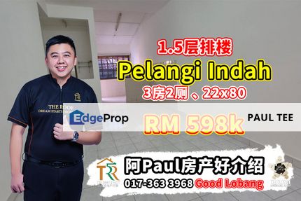 Pelangi Indah 1.5 Storey Terrace House For Sale, Johor, Ulu Tiram