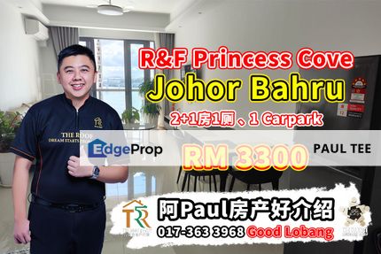 R&F Princess Cove 2+1 Bedroom Unit For Rent, Johor, Johor Bahru
