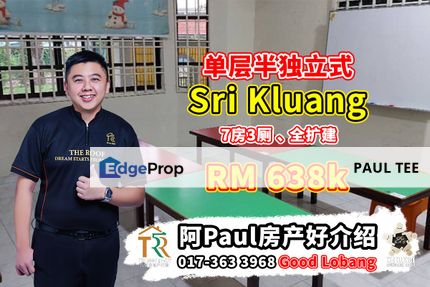 Sri Kluang Single Storey Semi-D House For Sale, Johor, Kluang