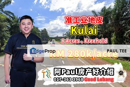 Kulai 8 Acres Zone Industry Land For Sale, Johor, Kluang