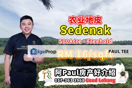 Sedenak Agriculture Land For Sale, Johor, Kulai